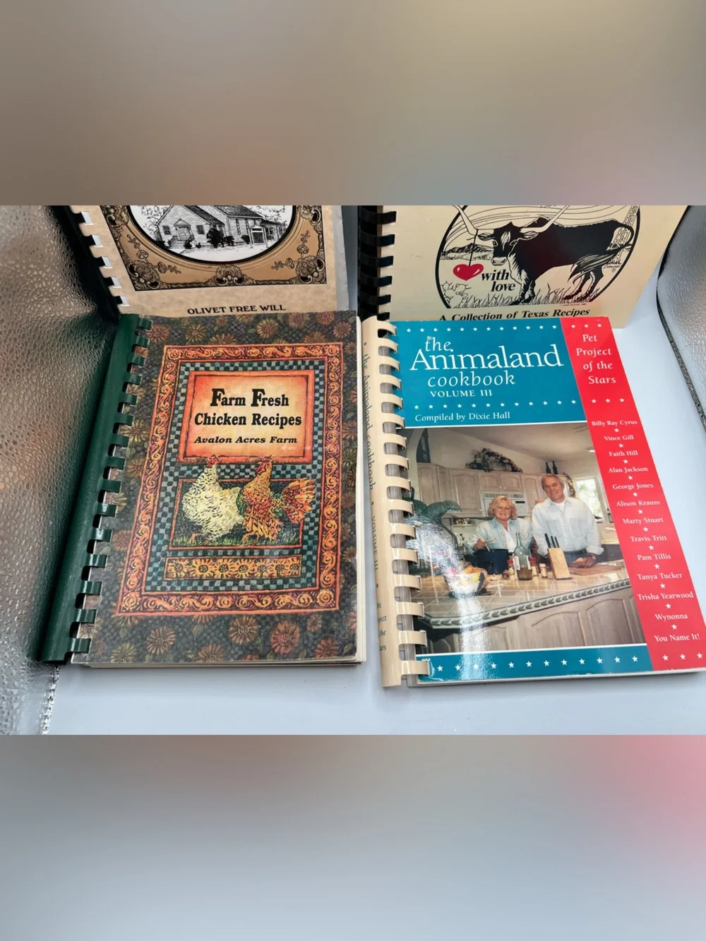 Eclectic Lot Of 6 Vintage Cookbooks Tennessee Texas Church Farm Holiday